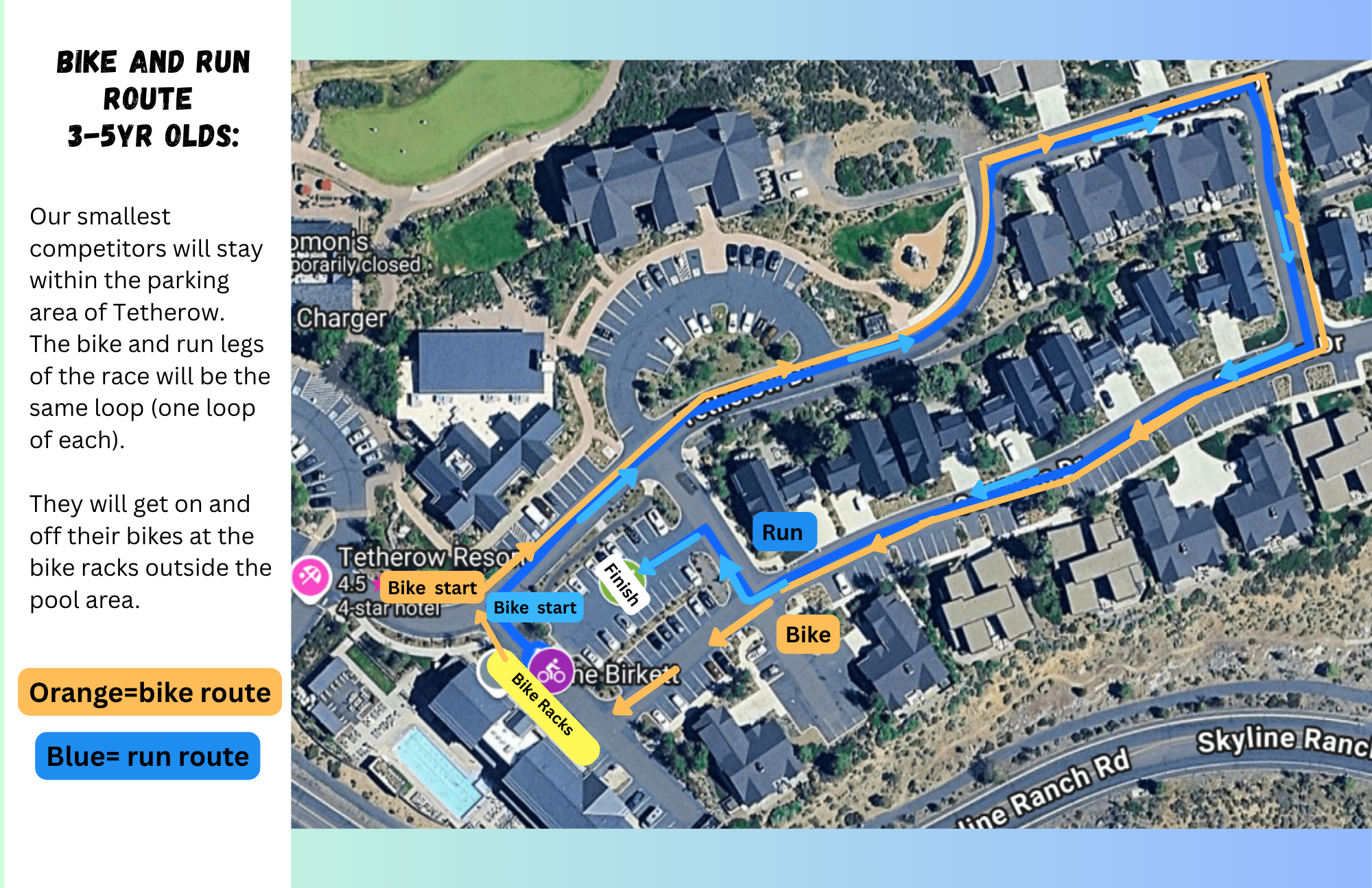 Bike and Run Route - Ages 3-5