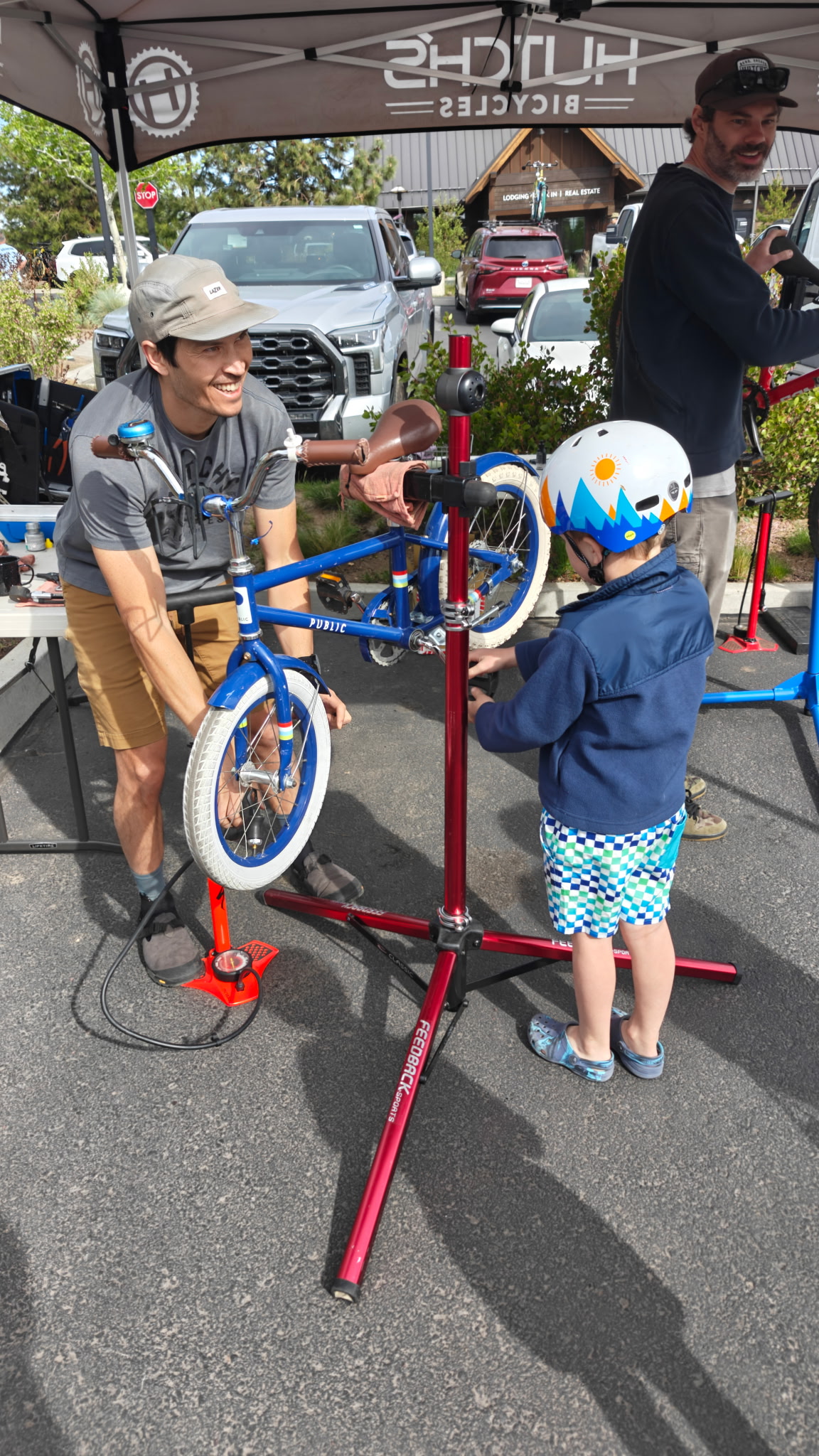 Kids on the bike course